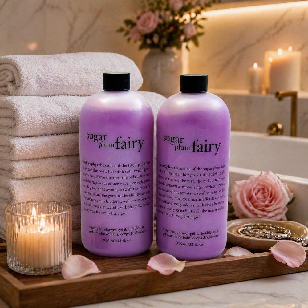 Philosophy Sugar Plum Fairy 64oz Set 2x32oz New Sealed Discontinued Collection